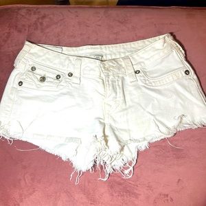 White True Religion denim shorts